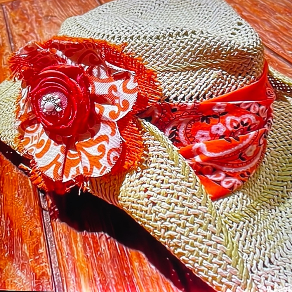 Straw Vintage Cowboy Hat embellished